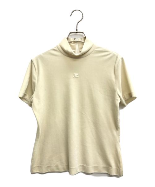 courreges（クレージュ）courreges (クレージュ) センターロゴベロアカットソー アイボリー サイズ:9Rの古着・服飾アイテム