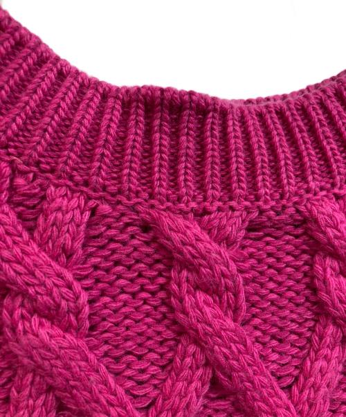 RIVE DROITE（リヴドロワ）RIVE DROITE (リヴドロワ) プレーティングケーブルニット ピンク サイズ:Freeの古着・服飾アイテム