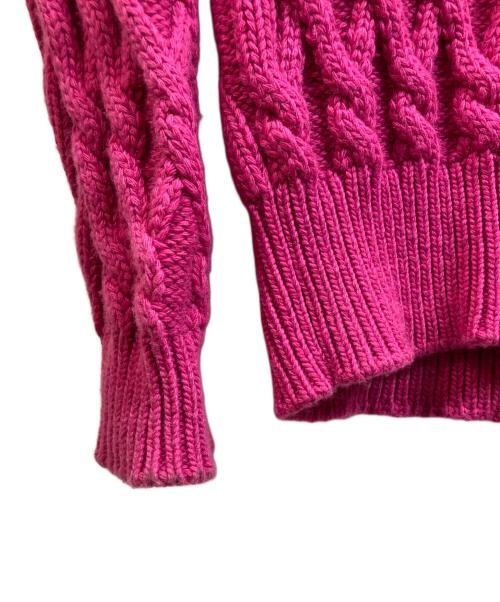 RIVE DROITE（リヴドロワ）RIVE DROITE (リヴドロワ) プレーティングケーブルニット ピンク サイズ:Freeの古着・服飾アイテム