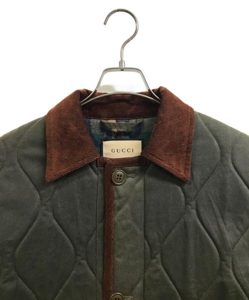 GUCCI（グッチ）GUCCI (グッチ) キルティングジャケット グリーン サイズ:SIZE 46の古着・服飾アイテム