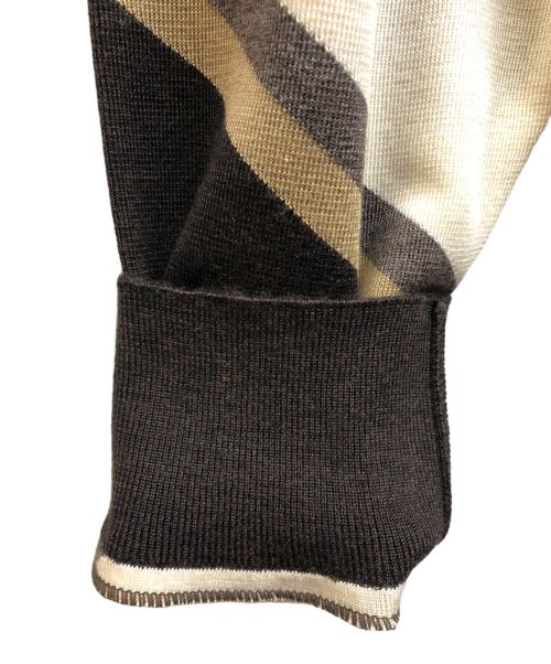 DOLCE & GABBANA（ドルチェ＆ガッバーナ）DOLCE & GABBANA (ドルチェ＆ガッバーナ) マルチストライプニット ホワイト×ブラウン サイズ:ーの古着・服飾アイテム