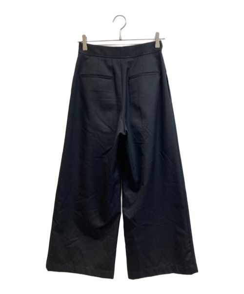 GALERIE VIE（ギャルリーヴィー）GALERIE VIE (ギャルリーヴィー) ウォッシャブルギャバジン タックワイドパンツ ブラック サイズ:34の古着・服飾アイテム
