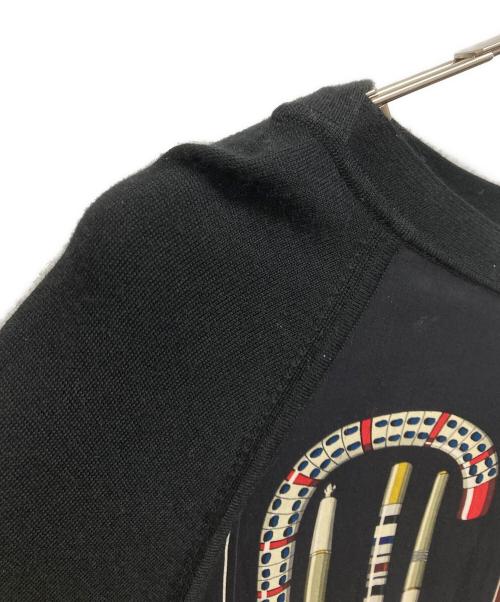 HERMES（エルメス）HERMES (エルメス) カシミヤシルク切替ニット ブラック サイズ:38の古着・服飾アイテム