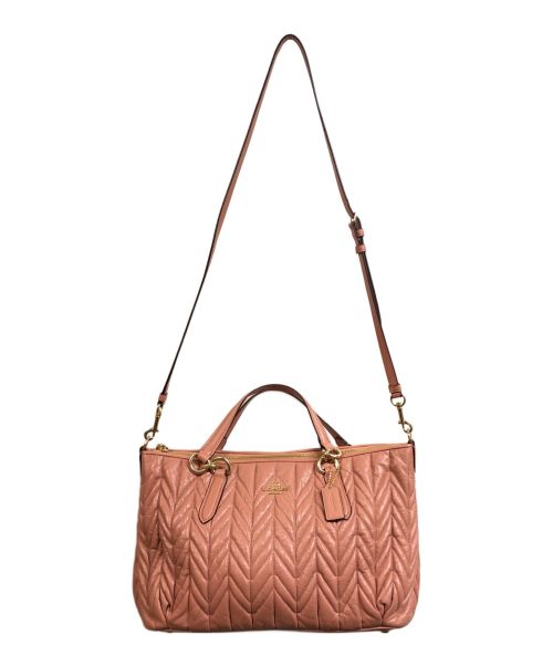 COACH（コーチ）COACH (コーチ) キルティングサッチェルショルダーバッグ ピンクの古着・服飾アイテム