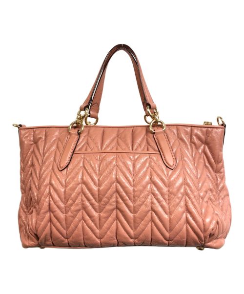 COACH（コーチ）COACH (コーチ) キルティングサッチェルショルダーバッグ ピンクの古着・服飾アイテム