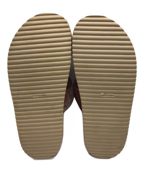 TSURU by MARIKO OIKAWA（ツルバイマリコオイカワ）TSURU by MARIKO OIKAWA (ツルバイマリコオイカワ) ビジューベロアサンダル ピンク サイズ:38の古着・服飾アイテム