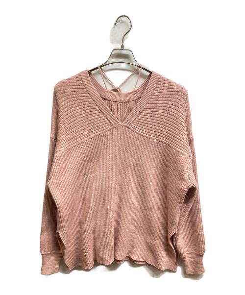 CLANE（クラネ）CLANE (クラネ) ミックスカラーストリングワイドニットトップス ピンク サイズ:1の古着・服飾アイテム