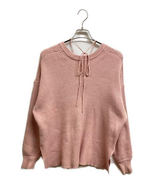 CLANE（クラネ）CLANE (クラネ) ミックスカラーストリングワイドニットトップス ピンク サイズ:1の古着・服飾アイテム