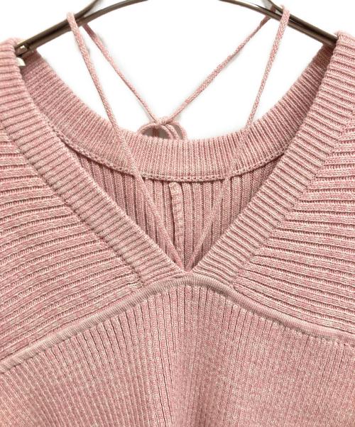 CLANE（クラネ）CLANE (クラネ) ミックスカラーストリングワイドニットトップス ピンク サイズ:1の古着・服飾アイテム
