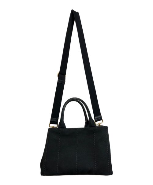 PRADA（プラダ）PRADA (プラダ) トライアングル カナパ ハンドバッグ ブラック ブラックの古着・服飾アイテム