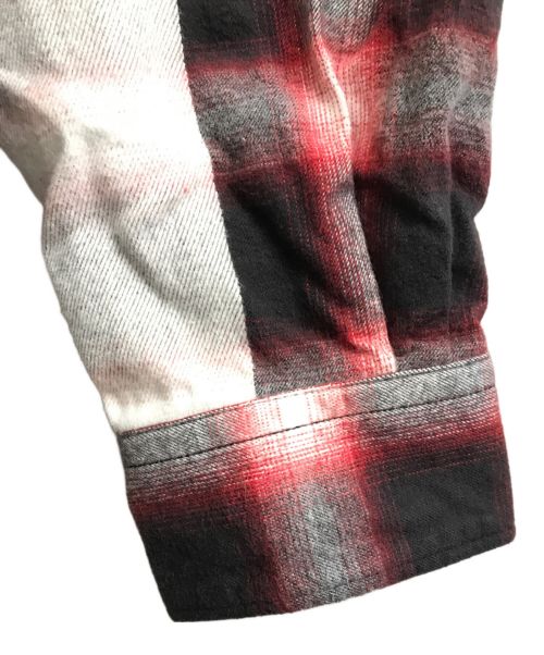 SEQUEL（シークエル）SEQUEL (シークエル) LINE NEL CHECK SHIRT レッド サイズ:XLの古着・服飾アイテム