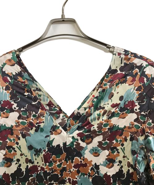 BACCA（バッカ）BACCA (バッカ) シルクツイル フラワープリントカフタンワンピース ベージュ サイズ:Sの古着・服飾アイテム