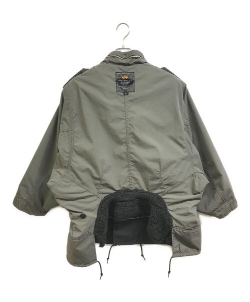 ALPHA（アルファ）ALPHA (アルファ) beautiful people (ビューティフルピープル) Alpha double-end c/n mods coat ブラック×グレー サイズ:Sの古着・服飾アイテム