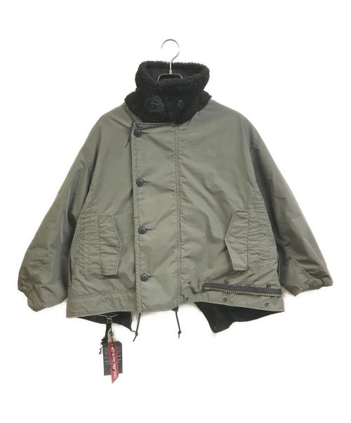 ALPHA（アルファ）ALPHA (アルファ) beautiful people (ビューティフルピープル) Alpha double-end c/n mods coat ブラック×グレー サイズ:Sの古着・服飾アイテム