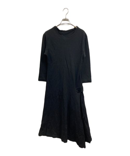yohji yamamoto+noir（ヨウジヤマモトプリュスノアール）yohji yamamoto+noir (ヨウジヤマモトプリュスノアール) ウールレーヨンデザインワンピース ブラック サイズ:1の古着・服飾アイテム
