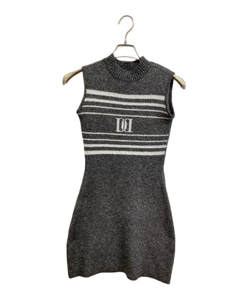 darich（ダーリッチ）darich (ダーリッチ) パイルロゴボーダーニットミニワンピース グレー サイズ:Freeの古着・服飾アイテム