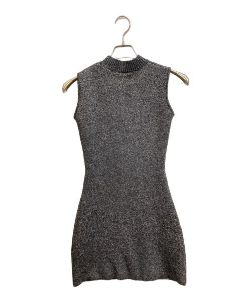darich（ダーリッチ）darich (ダーリッチ) パイルロゴボーダーニットミニワンピース グレー サイズ:Freeの古着・服飾アイテム