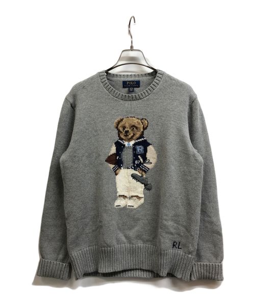 POLO RALPH LAUREN（ポロ・ラルフローレン）POLO RALPH LAUREN (ポロ・ラルフローレン) ポロベアセーター グレー サイズ:XL/TG　18-20の古着・服飾アイテム