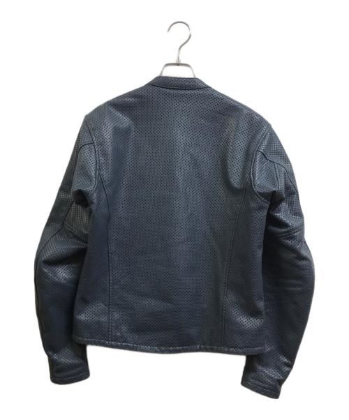 KADOYA（カドヤ）KADOYA (カドヤ) パンチングレザーライダースジャケット ブルー サイズ:Sの古着・服飾アイテム