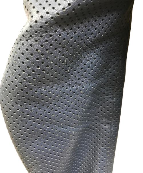 KADOYA（カドヤ）KADOYA (カドヤ) パンチングレザーライダースジャケット ブルー サイズ:Sの古着・服飾アイテム