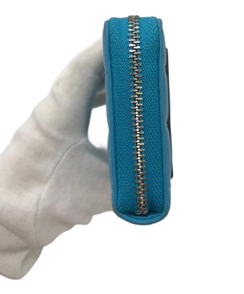 MICHAEL KORS（マイケル・コース）MICHAEL KORS (マイケルコース) JET SET キルテッドレザーウォレットスモール ブルーの古着・服飾アイテム