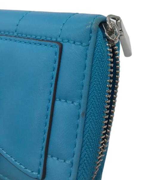 MICHAEL KORS（マイケル・コース）MICHAEL KORS (マイケルコース) JET SET キルテッドレザーウォレットスモール ブルーの古着・服飾アイテム
