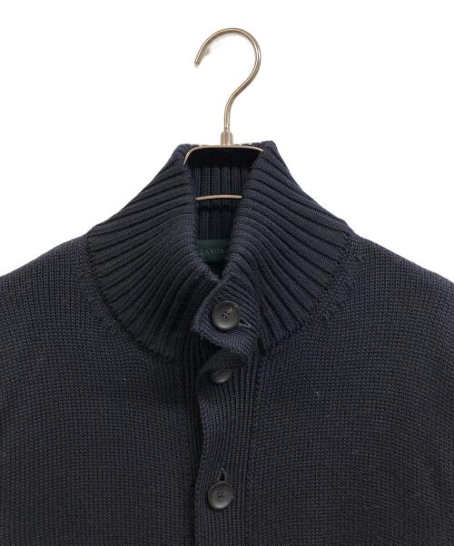 Zanone（ザノーネ）Zanone (ザノーネ) 5ゲージウールソリッドスタンドカラーニットカーディガン ネイビー サイズ:48の古着・服飾アイテム