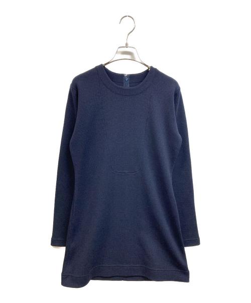 Whim Gazette（ウィムガゼット）Whim Gazette (ウィムガゼット) ミラノリブヨーク切替プルオーバー ネイビー サイズ:FREEの古着・服飾アイテム