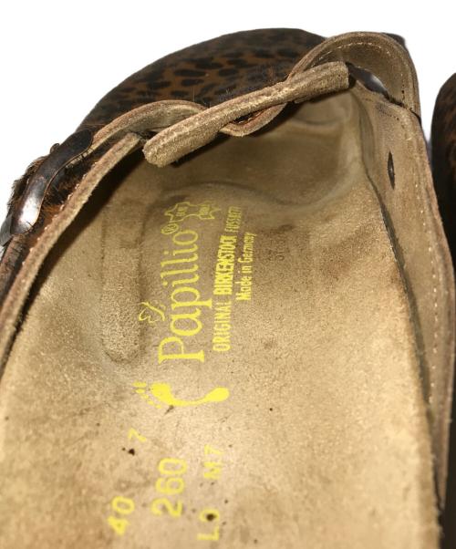 papillio（パピリオ）papillio (パピリオ) ハラコサンダル ベージュ サイズ:7の古着・服飾アイテム