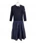 BORDERS at BALCONY（ボーダーズアットバルコニー）の古着「異素材切替ワンピース」｜ネイビー