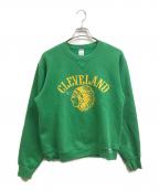 RUSSELL ATHLETICラッセルアスレチック）の古着「ヴィンテージプリントスウェット」｜グリーン