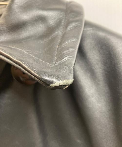 COMME des GARCONS JUNYA WATANABE MAN（コム デ ギャルソン ジュンヤ ワタナベ マン）COMME des GARCONS JUNYA WATANABE MAN (コム デ ギャルソン ジュンヤ ワタナベ マン) VANSON (バンソン) レザーPコート ブラック サイズ:XSの古着・服飾アイテム