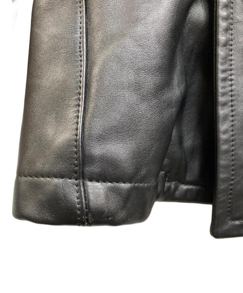 COMME des GARCONS JUNYA WATANABE MAN（コム デ ギャルソン ジュンヤ ワタナベ マン）COMME des GARCONS JUNYA WATANABE MAN (コム デ ギャルソン ジュンヤ ワタナベ マン) VANSON (バンソン) レザーPコート ブラック サイズ:XSの古着・服飾アイテム