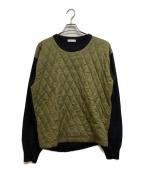 BALENCIAGAバレンシアガ）の古着「キルティング 切替 ニット」｜グリーン