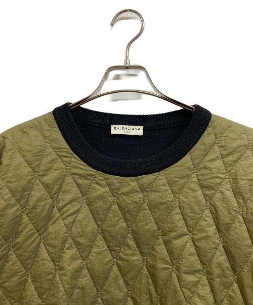 BALENCIAGA（バレンシアガ）BALENCIAGA (バレンシアガ) キルティング 切替 ニット グリーン サイズ:XLの古着・服飾アイテム