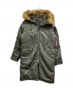 ALPHA×BEAMS Lightsアルファ×ビームスライト）の古着「別注N-3Bロングコート」｜カーキ