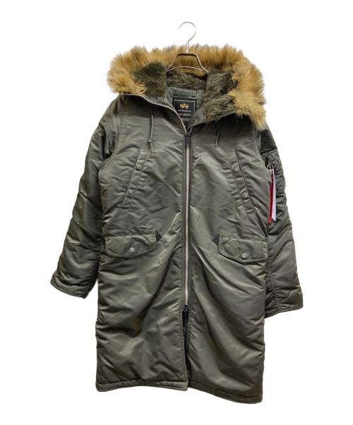 ALPHA（アルファ）ALPHA (アルファ) BEAMS Lights (ビームスライト) 別注N-3Bロングコート カーキ サイズ:Mの古着・服飾アイテム