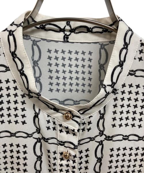 Diagram GRACE CONTINENTAL（ダイアグラム グレースコンチネンタル）Diagram GRACE CONTINENTAL (ダイアグラム グレースコンチネンタル) チェーンチェックプリントワンピース ホワイト サイズ:36の古着・服飾アイテム