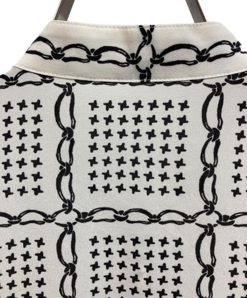 Diagram GRACE CONTINENTAL（ダイアグラム グレースコンチネンタル）Diagram GRACE CONTINENTAL (ダイアグラム グレースコンチネンタル) チェーンチェックプリントワンピース ホワイト サイズ:36の古着・服飾アイテム