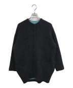ELENDEEKエレンディーク）の古着「ラクーンミックスダブルカーディガン」｜ブルー×ブラック