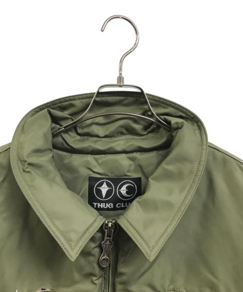 THUG CLUB（サグ クラブ）THUG CLUB (サグ クラブ) A WINGLESS BIRD ギャザーアームボンバージャケット グリーン サイズ:4の古着・服飾アイテム