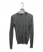 DRAWERドゥロワー）の古着「カシミヤシルクリブクルーネックニットセーター」｜グレー