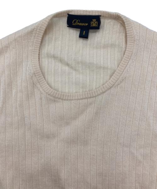 DRAWER（ドゥロワー）DRAWER (ドゥロワー) CA/SI 18G リブクルーネックニット アイボリー サイズ:1の古着・服飾アイテム