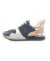 LOUIS VUITTON (ルイ ヴィトン) Suede Calfskin Run Away Sneakers ネイビー×ピンク サイズ:37 1/2：24000円