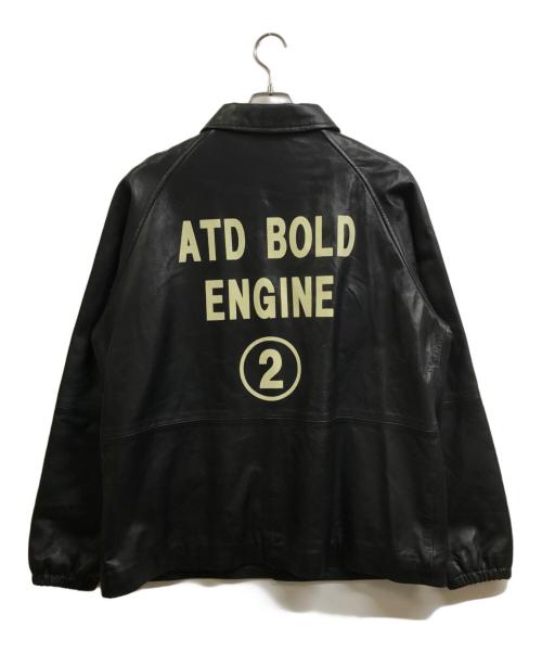 AT-DIRTY（アットダーティ）AT-DIRTY (アットダーティ) BOLD LEATHER COACH JACKET ブラック サイズ:XLの古着・服飾アイテム
