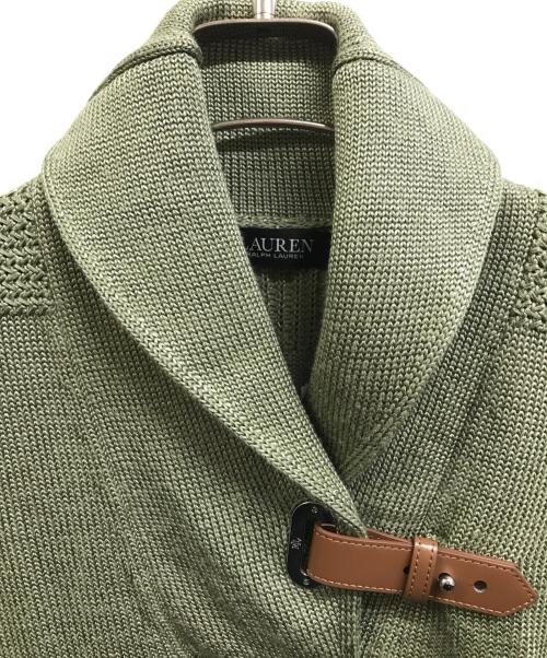 LAUREN RALPH LAUREN（ローレンラルフローレン）LAUREN RALPH LAUREN (ローレンラルフローレン) ショールカラーニット グリーン サイズ:S 未使用品の古着・服飾アイテム