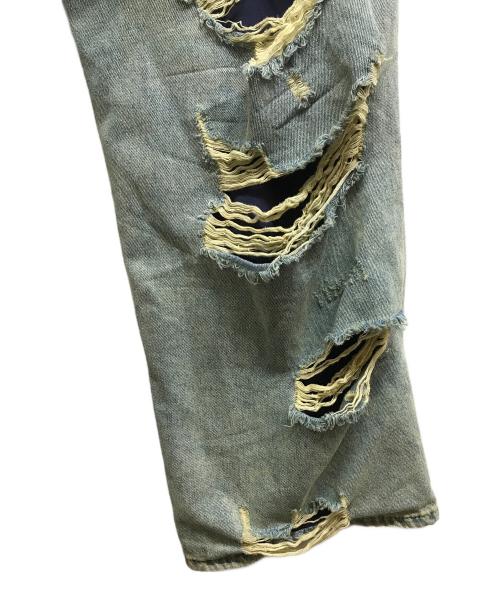 MIJKO（ミコ）MIJKO (ミコ) ダメージ加工デニムパンツ インディゴ サイズ:記載なしの古着・服飾アイテム
