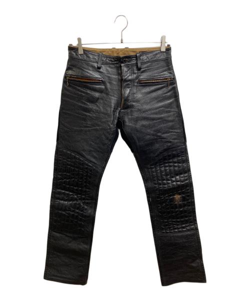 Geruga（ゲルガ）GERUGA (ゲルガ) PADDED LEATHER PANTS ブラック サイズ:W30L33.5の古着・服飾アイテム