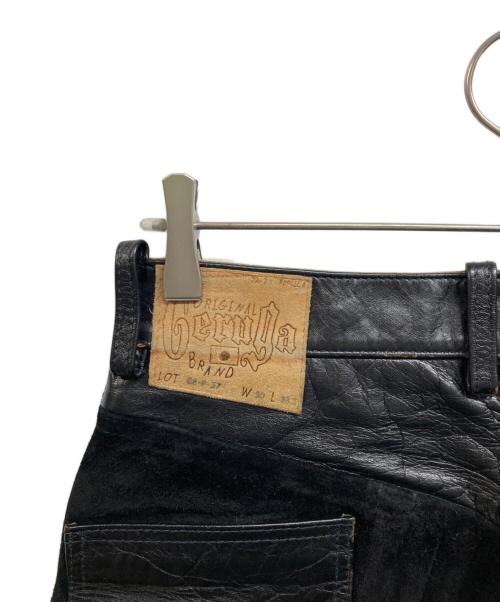 Geruga（ゲルガ）GERUGA (ゲルガ) PADDED LEATHER PANTS ブラック サイズ:W30L33.5の古着・服飾アイテム