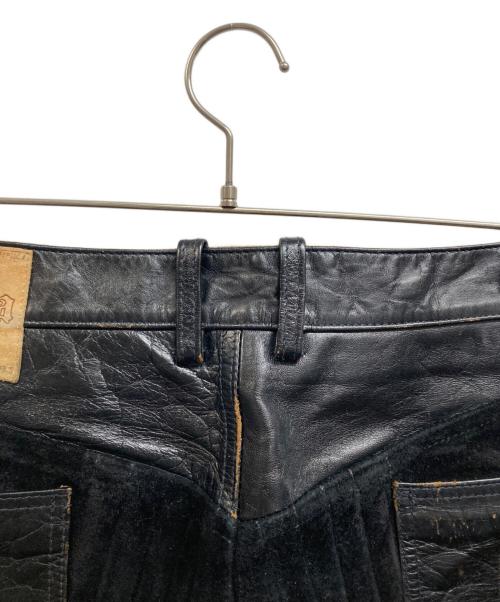 Geruga（ゲルガ）GERUGA (ゲルガ) PADDED LEATHER PANTS ブラック サイズ:W30L33.5の古着・服飾アイテム